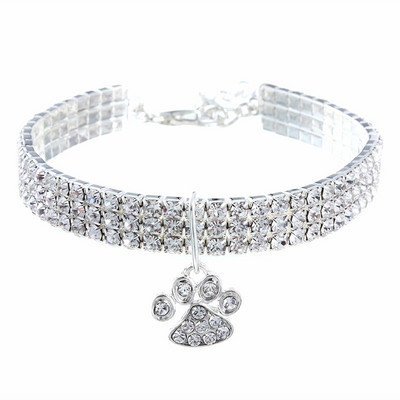 Bling Bling mačací obojok s kamienkami, nastaviteľná labka pre malého psa, mačiatko, náhrdelník, svietiaci náhrdelník pre šteniatko, mačiatko, domáce zviera, personalizované produkty