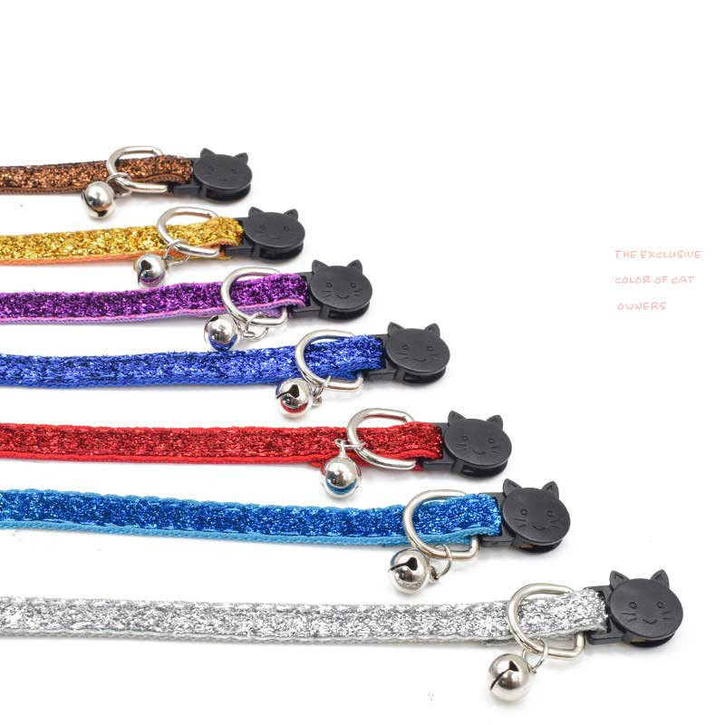 Κολάρο για γάτες Glitter για γάτες Protect Collier Chat Rose Katzenhalsband Ρυθμιζόμενη ασφάλεια Αξεσουάρ για κατοικίδια γατάκι Chihuahua