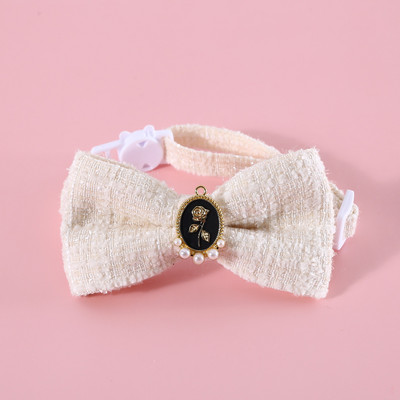 MPK Cat Woven καρό Vintage μαργαριταρένιο γιακά ρυθμιζόμενο κατά της ασφυξίας Φιόγκος γενεθλίων Princess Κατάλληλο και με σκύλο