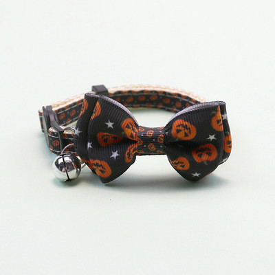 Happy Halloween κολάρο γάτας με παπιγιόν με καμπάνα κολιέ κουτάβι γατάκι Ρυθμιζόμενο λουράκι ασφαλείας με αγκράφα Τσιουάουα Προμήθειες για κατοικίδια παπιγιόν
