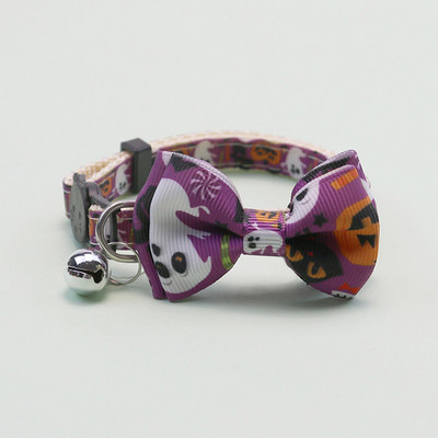 Happy Halloween κολάρο γάτας με παπιγιόν με καμπάνα κολιέ κουτάβι γατάκι Ρυθμιζόμενο λουράκι ασφαλείας με αγκράφα Τσιουάουα Προμήθειες για κατοικίδια παπιγιόν