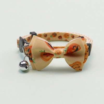 Happy Halloween κολάρο γάτας με παπιγιόν με καμπάνα κολιέ κουτάβι γατάκι Ρυθμιζόμενο λουράκι ασφαλείας με αγκράφα Τσιουάουα Προμήθειες για κατοικίδια παπιγιόν