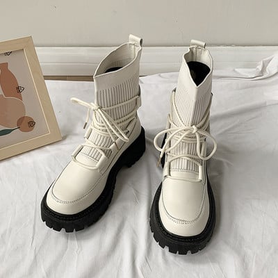 Naiste saapad pahkluu Luksuslik uus mood kõrge platvormiga jalanõud Naiste vabaaja saapad Pehmed hingavad venivad saapad Naiste naiste saapad