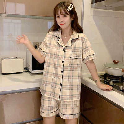 Χαριτωμένα γυναικεία σετ πιτζάμες με στάμπα Καλοκαιρινό κοντομάνικο καρτούν Πυζά ροζ Pijama Mujer Γυναικείο νυχτικό Cat Moon