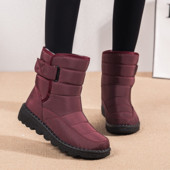 Cizme de zăpadă pentru femei de iarnă mărimi mari Pantofi din bumbac pentru gleznă Pantofi de damă impermeabili cu tub înalt Cizme înalte anti-alunecare pentru femei
