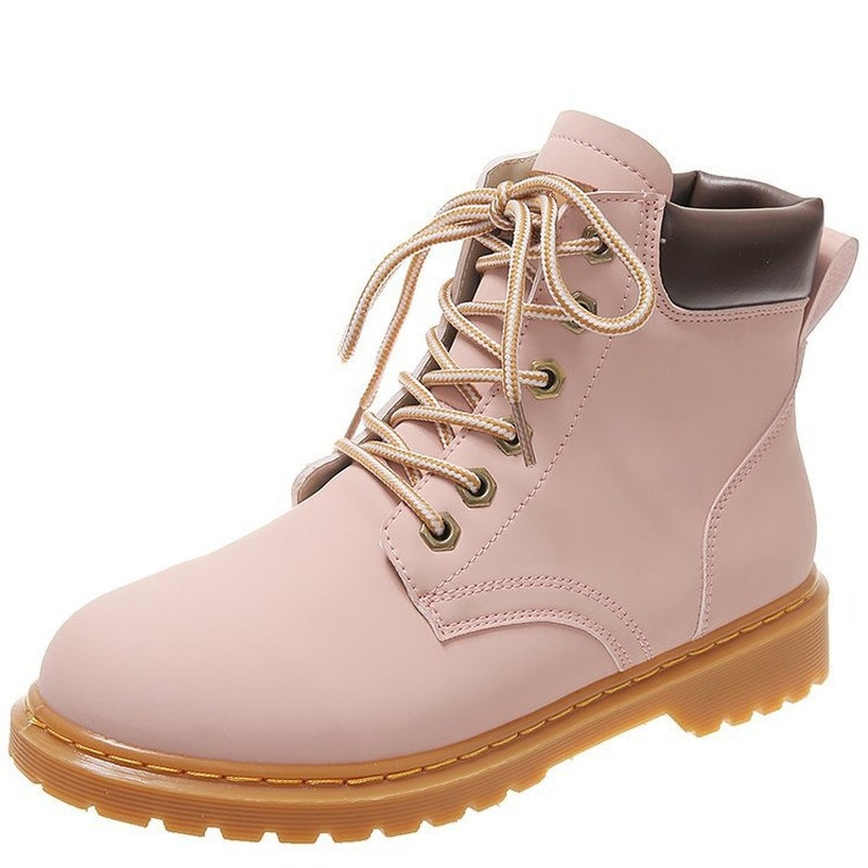 2022 Pantofi noi de damă Cizme cu talpă groasă în stil britanic Cizme scurte cu degetul mare cu șireturi Cizme de motocicletă retro înalte