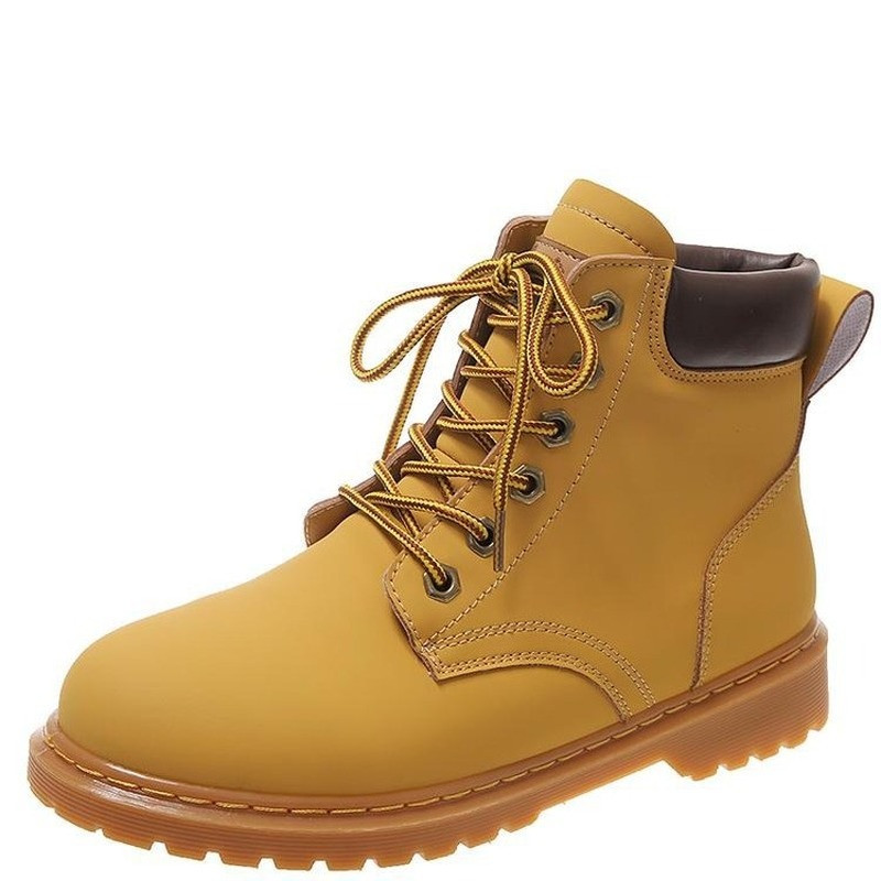 2022 Pantofi noi de damă Cizme cu talpă groasă în stil britanic Cizme scurte cu degetul mare cu șireturi Cizme de motocicletă retro înalte