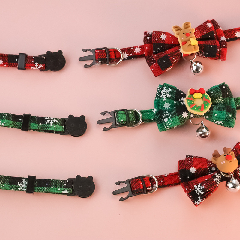 Κουδούνι με κολάρο γατάκι Χριστουγεννιάτικο δέντρο Άλκη Χιονάνθρωπος Σκύλος Γιακάς Σκύλου Χριστουγεννιάτικο Κολάρο για κατοικίδια Κεφάλι πόρπη λαιμόκοψης γάτας Διακοσμητικά προμήθειες για κατοικίδια