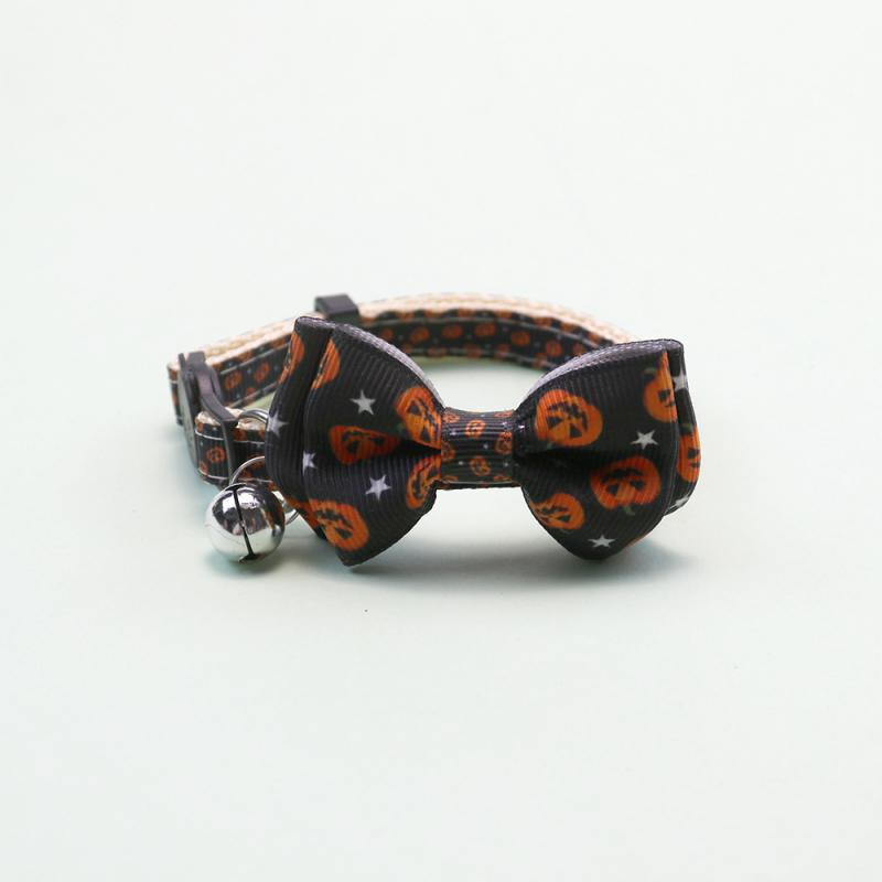 Happy Halloween Cat kaelarihm Bell Bowknot Puppy Kitten kaelakee Reguleeritav turvapandlaga rihm Chihuahua kikilips lemmikloomatarbed