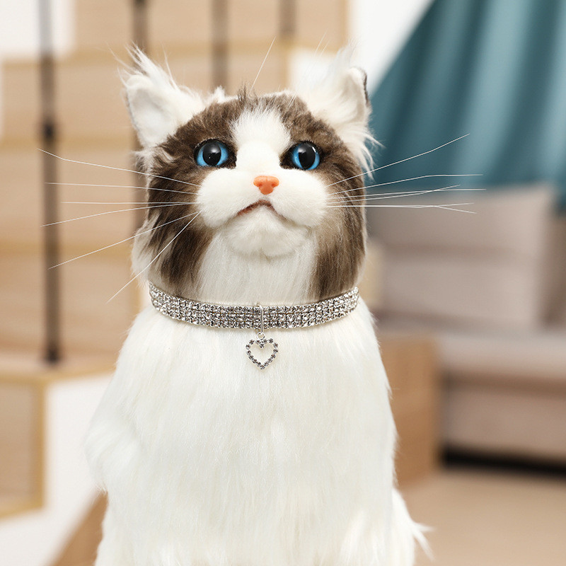 Αξεσουάρ για κατοικίδια Σκύλος γάτα Γυαλιστερό κρεμαστό κολάρο με καρδιά από στρας Καρδιά γάτας Διαμαντένιο κολιέ κοσμήματα για κατοικίδιο ζώο κολάρο πριγκίπισσας