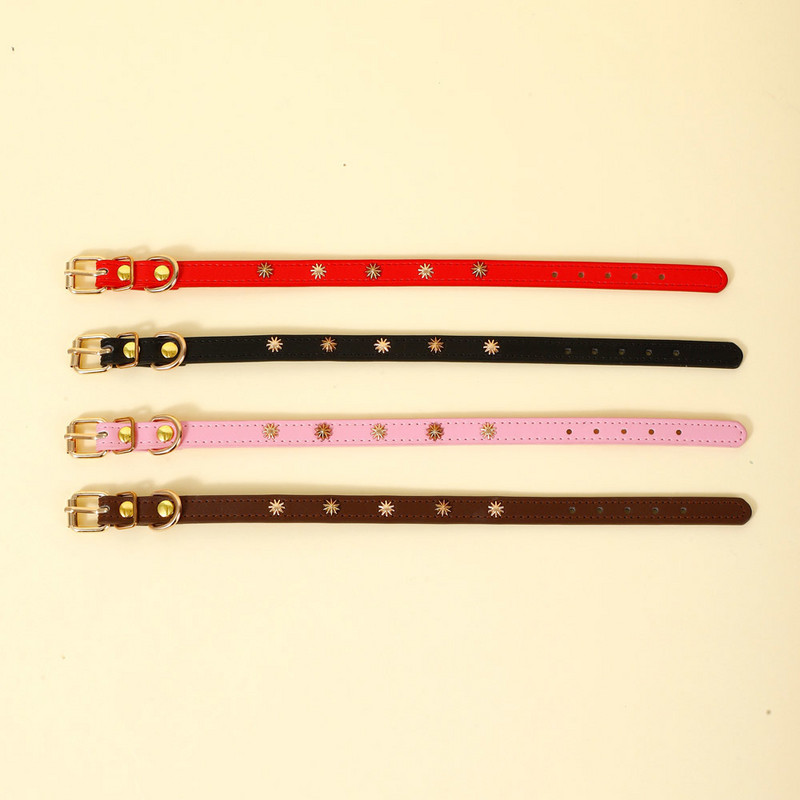 Σχεδιαστές Δερμάτινο κολάρο γάτας Χρυσό κολιέ γατάκι για γάτες Μικρό σκύλο Αξεσουάρ κουταβιών Προμήθειες για κατοικίδια Τσιουάουα Πλάτος 1,3 εκ.