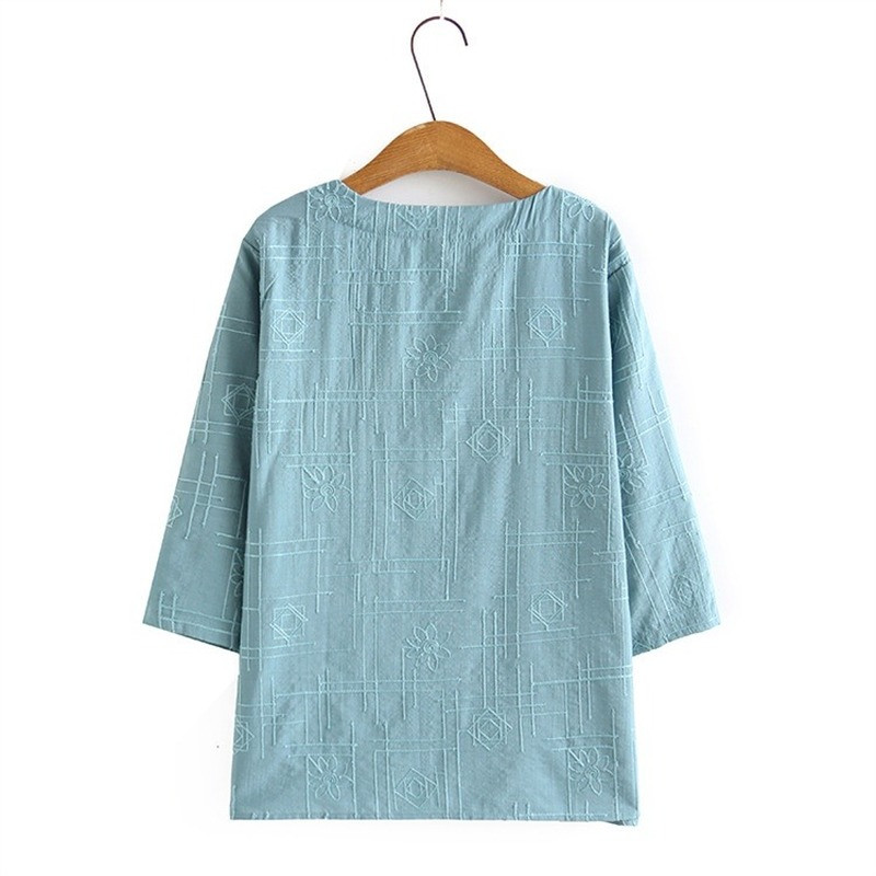 Γυναικείο μπλουζάκι με μανίκια 3/4 + ελαστικό παντελόνι μέσης 2 τεμαχίων ανοιξιάτικα καλοκαιρινά σετ μεγάλου μεγέθους Vintage κοστούμια