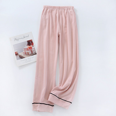 Kootud puuvillased pidžaamapüksid naistele kevadiseks ja sügiseks, vabalt liibuvad vabaaja ja kantavad koduseks naiste magamisriided Pantalones