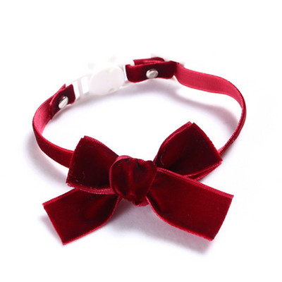 Κολιέ με φιόγκο γατούλας για σκύλους γάτες Vintage κολάρο γάτας Velvet pearl Ρυθμιζόμενο κατά του πνιγμού κολιέ κουταβιών Αξεσουάρ για πάρτι για κατοικίδια