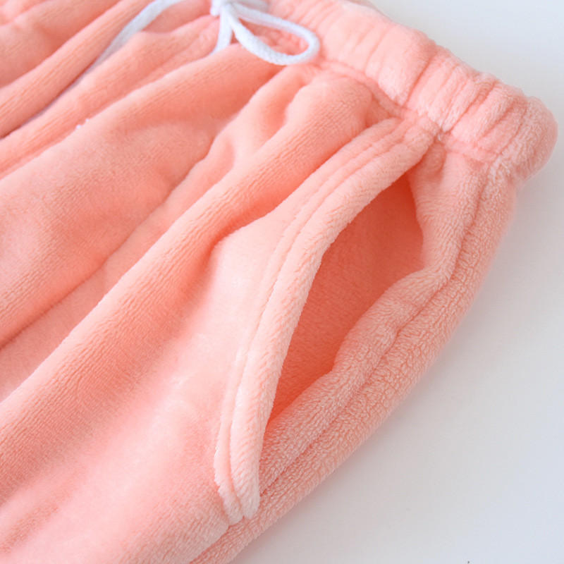 Γυναικείες Πιτζάμες Χειμερινές Πυκνές Φανελένιες Πιτζάμες Μικρά Πόδια Ψηλή Μέση Φαρδιά Κοραλί Βελούδο Ζεστό Παντελόνι Οικιακής Πιτζάμες Γυναικεία