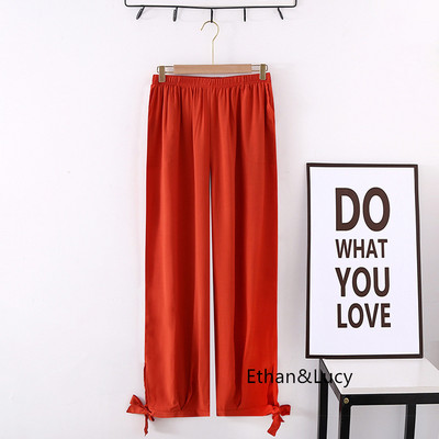 Cea mai nouă vară, bumbac, subțire, pantaloni lungi pentru femei, cu design cu fundă, pantaloni anti țânțari, multicolori, pantaloni de dans