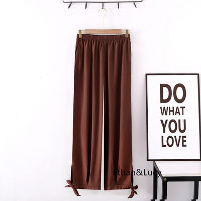 Cea mai nouă vară, bumbac, subțire, pantaloni lungi pentru femei, cu design cu fundă, pantaloni anti țânțari, multicolori, pantaloni de dans