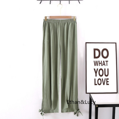 Cea mai nouă vară, bumbac, subțire, pantaloni lungi pentru femei, cu design cu fundă, pantaloni anti țânțari, multicolori, pantaloni de dans