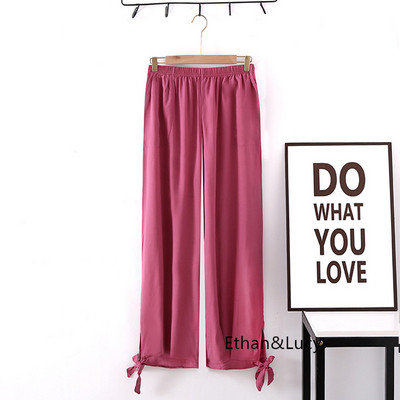 Cea mai nouă vară, bumbac, subțire, pantaloni lungi pentru femei, cu design cu fundă, pantaloni anti țânțari, multicolori, pantaloni de dans