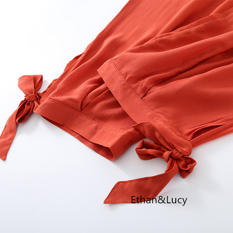 Καλοκαιρινό νεότερο βαμβακερό λεπτό γυναικείο σε μέγεθος μακρύ φιόγκο παντελονιού σχέδιο Bloomers κουνουπιών Παντελόνι χορού πολλαπλών χρωμάτων