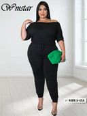 Wmstar Seturi de pantaloni de mărime mare FemeiSet de două piese Casual de toamnă Nou în ținute Seturi noi de asortare solide L-4XL Dropshipping cu ridicata