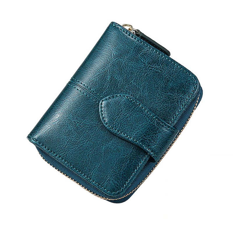 Billfold Oil Wax  Πορτοφόλια Γυναικεία Κοντά Μίνι Πορτοφόλι Συμπλέκτη Πορτοφόλι Soild Κέρμα Θήκη Πιστωτικής Κάρτας Τσάντα 