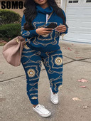 Σετ SOMO Plus Size Two Piece Γυναικεία στολή Φούτερ με κουκούλα με ψηλό λαιμό Φούτερ Παντελόνι αθλητική φόρμα Streetwear Κοστούμι χονδρικής Dropshipping