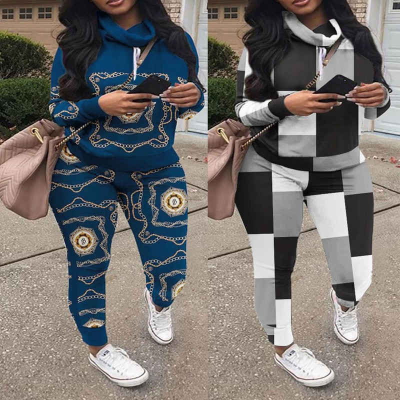 Σετ SOMO Plus Size Two Piece Γυναικεία στολή Φούτερ με κουκούλα με ψηλό λαιμό Φούτερ Παντελόνι αθλητική φόρμα Streetwear Κοστούμι χονδρικής Dropshipping