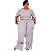Plus Size Jesenný set Dámske oblečenie Letná móda Ležérny top s polovičným rukávom a nohavice Dvojdielny set Veľkoobchod 3xl 4xl 5xl 6xl