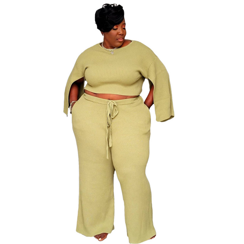 Plus Size Jesenný set Dámske oblečenie Letná móda Ležérny top s polovičným rukávom a nohavice Dvojdielny set Veľkoobchod 3xl 4xl 5xl 6xl