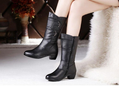 2023 Pantofi noi de dama Cizme de dama de moda Pantofi de dama Botas pana la genunchi Fermoar iarna calduroasa Plus Size Cizme de zapada la jumatatea gambei