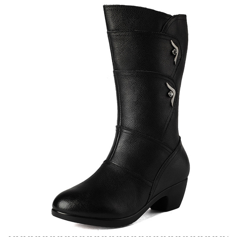2023 Pantofi noi de dama Cizme de dama de moda Pantofi de dama Botas pana la genunchi Fermoar iarna calduroasa Plus Size Cizme de zapada la jumatatea gambei