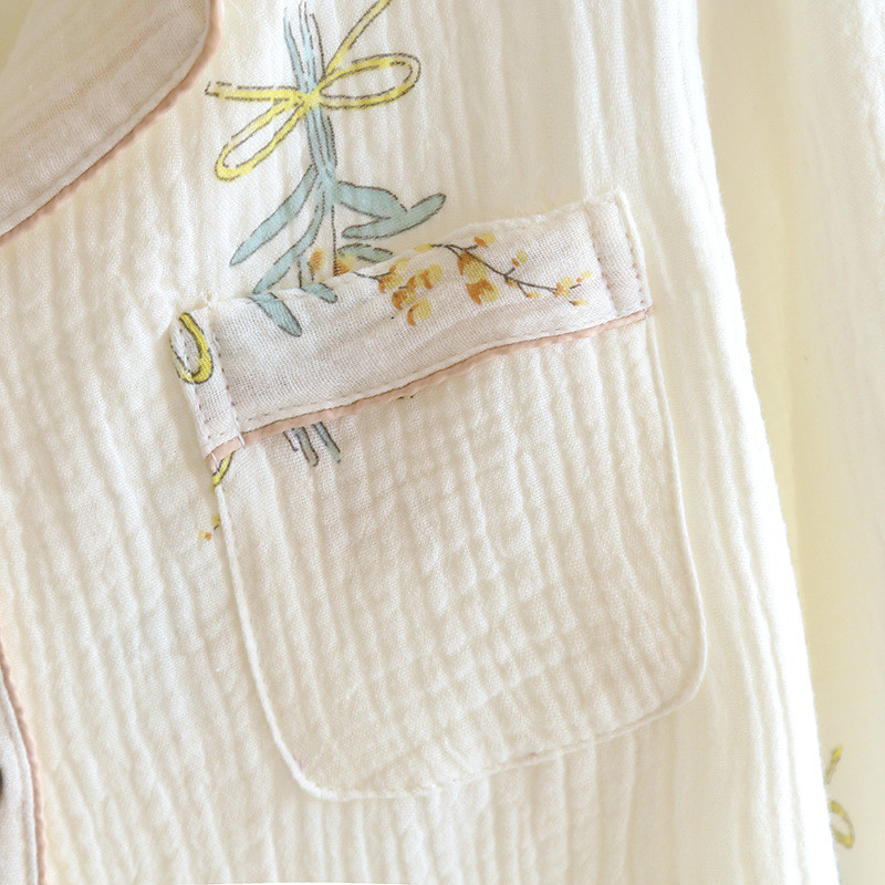 2023 legújabb hosszú ujjú nadrágok tavaszi és őszi virágmintás sárga színű laza otthoni hálóruha női pizsama