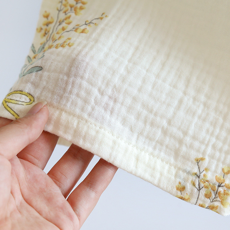 2023 legújabb hosszú ujjú nadrágok tavaszi és őszi virágmintás sárga színű laza otthoni hálóruha női pizsama