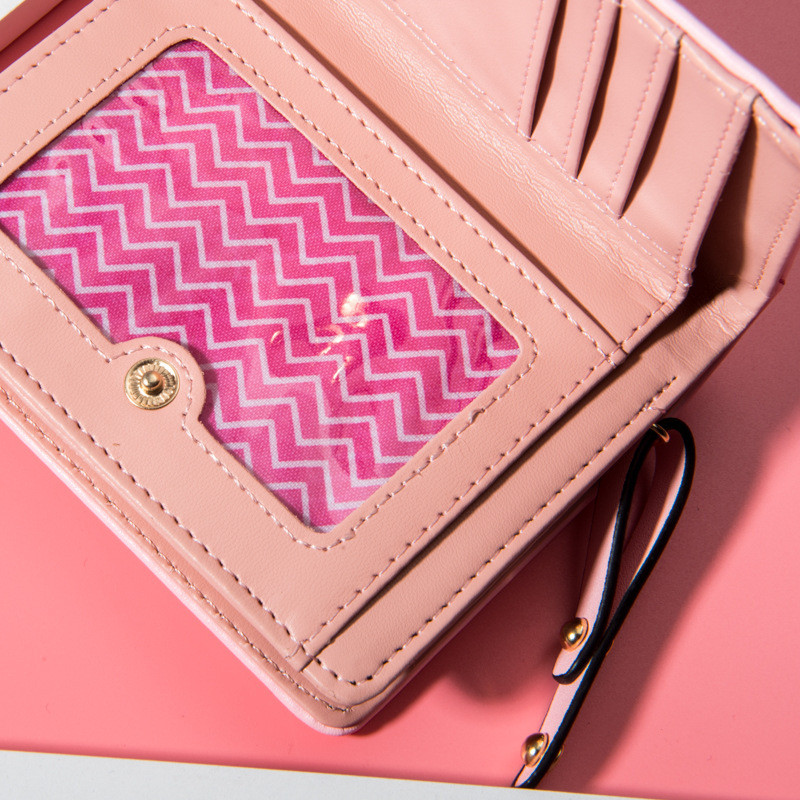 Γυναικείο πορτοφόλι γατιών κινουμένων σχεδίων PU Δερμάτινο γυναικείο κοντό πορτοφόλι Επωνυμία Σχεδιασμένο πορτοφόλι νομισμάτων Γυναικεία θήκη κάρτας Χαριτωμένο πορτοφόλι για κορίτσι