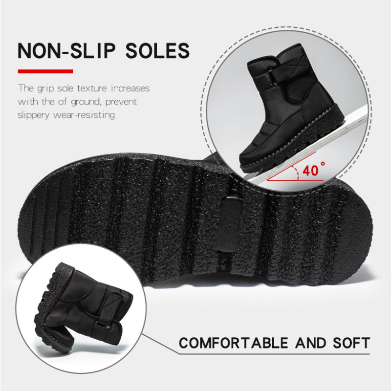 Αδιάβροχες μπότες για γυναίκες Casual χειμερινές γυναικείες μπότες αστραγάλου Ζεστές βελούδινες απαλές μπότες χιονιού 2023 Slip on βαμβακερά παπούτσια