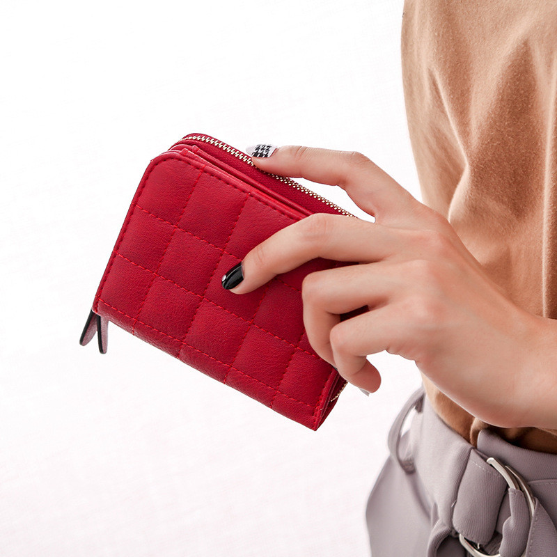 Moteriška piniginė su užtrauktuku ir Hasp miela piniginė studentiška maža PU piniginė monetų piniginė Madinga moterų kortelių krepšys moterims