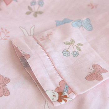 Lovely Bunny Дамски пижами Пролет и есен Чист памук Ревери Жилетка с дълги ръкави Панталони 2 части Дамски летни домашни дрехи