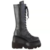 Cizme de iarnă Pantofi cu platformă pentru femei Ghete Rain Combat Military Scurt Piele Negru New Rock Punk Goth Lolita Oferte de lichidare