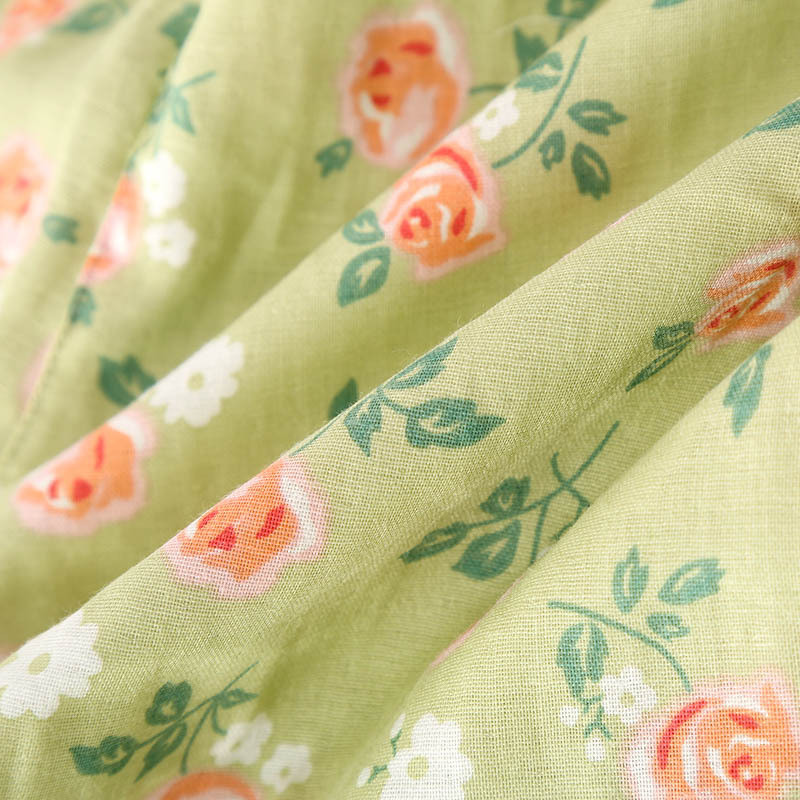 Ανοιξιάτικες και Καλοκαίρι Βαμβακερές Πυτζάμες Γυναικείες Four Seasons Λεπτό πέτο Μακρυμάνικο Παντελόνι Ρούχα για το σπίτι Σετ Ποιμενικό Σετ δύο τεμαχίων