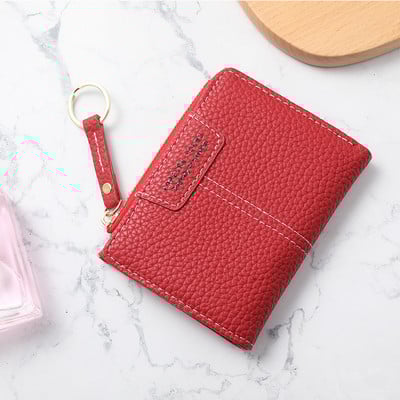 Uus kollane naiste rahakott Pehmest PU-nahast naiste rahakott Mini Hasp kaardihoidja mündi lühikesed rahakotid õhuke väike rahakott lukuga võtmehoidja