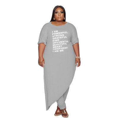 Seturi de rochii de mărime Plus Ținute 2 piese Haine pentru femei Comerț cu ridicata Decolteu O Top lejer Stil lung Jambiere Tinute de trening Dropshipping