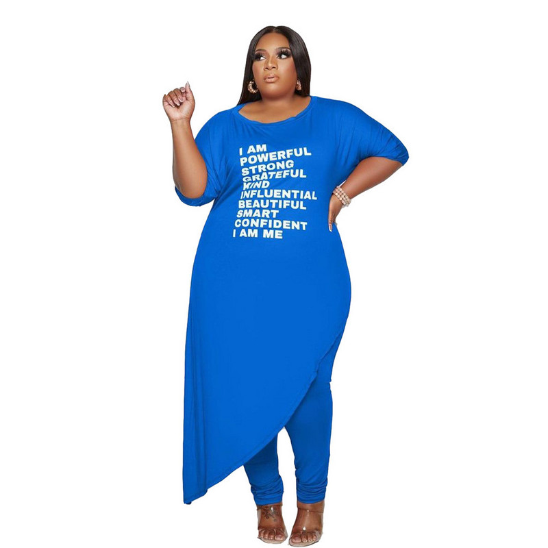 Seturi de rochii de mărime Plus Ținute 2 piese Haine pentru femei Comerț cu ridicata Decolteu O Top lejer Stil lung Jambiere Tinute de trening Dropshipping