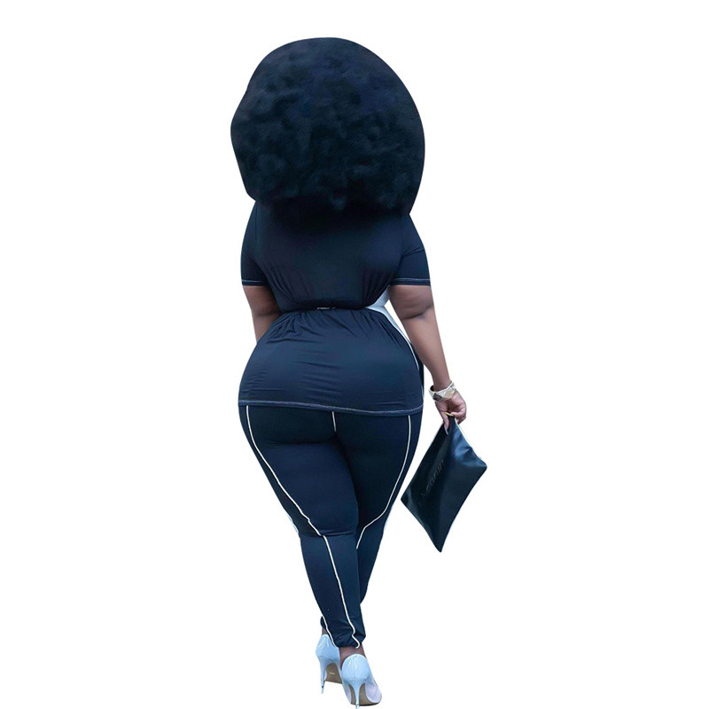 Γυναικεία ρούχα σε μεγάλο μέγεθος σετ δύο τεμαχίων Καλοκαιρινά ελαστικά μπλούζες και παντελόνια Σετ κολάν γραφείου Γυναικεία ρούχα Dropshipping Χονδρική