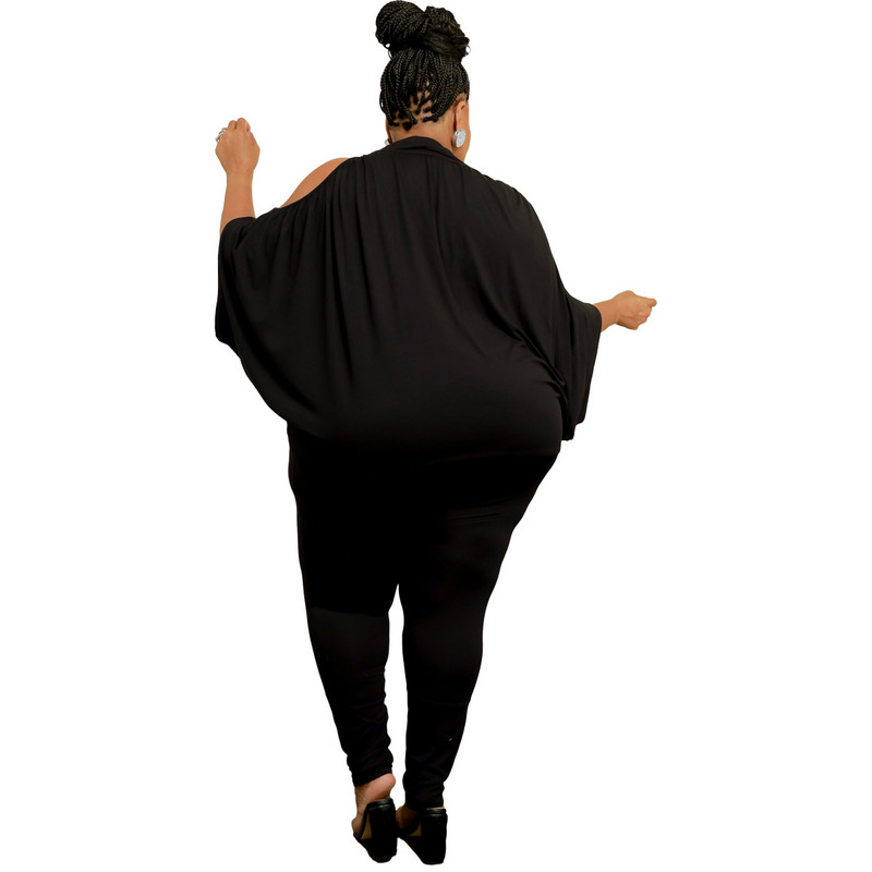 Sexy top s odhalenými ramenami a dlhé nohavice, dvojdielne súpravy, dámske oblečenie, jednofarebné, outfity pre väčšie veľkosti, veľkoobchod, dropshipping