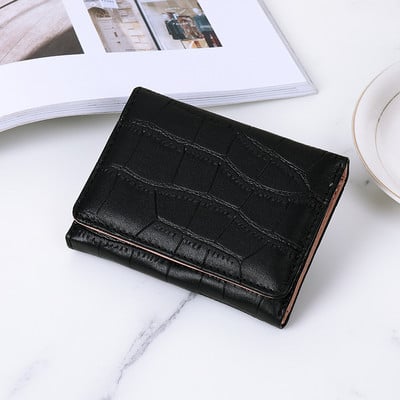 Loomingulised kivimustrilised lühikesed rahakotid naistele Väikesed PU-nahast kvaliteetse rahakoti kaardihoidja, naissoost rahaklambriga õpilaste mündikott