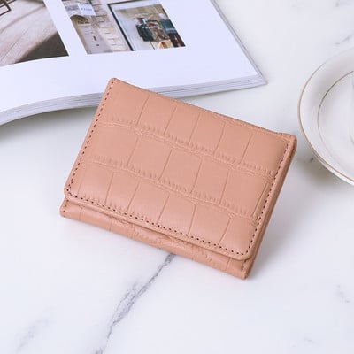 Loomingulised kivimustrilised lühikesed rahakotid naistele Väikesed PU-nahast kvaliteetse rahakoti kaardihoidja, naissoost rahaklambriga õpilaste mündikott