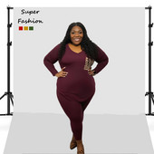 XL-5XL suures suuruses komplektid naiste talverõivad ühevärvilised leopard, pikkade varrukatega V kaelus, 2, kaheosalised rõivad, hulgimüük