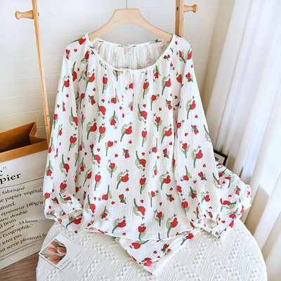 Γυναικεία πουλόβερ με στρογγυλή λαιμόκοψη Γυναικεία Λεπτή Άνετη Φαρδιά Μακρυμάνικο Παντελόνι Πιτζάμα Πλαϊνή Τσέπη Σετ Πιτζάμα