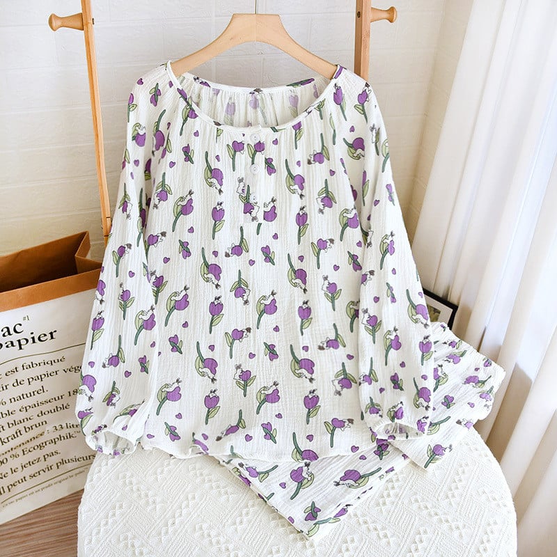 Γυναικεία πουλόβερ με στρογγυλή λαιμόκοψη Γυναικεία Λεπτή Άνετη Φαρδιά Μακρυμάνικο Παντελόνι Πιτζάμα Πλαϊνή Τσέπη Σετ Πιτζάμα